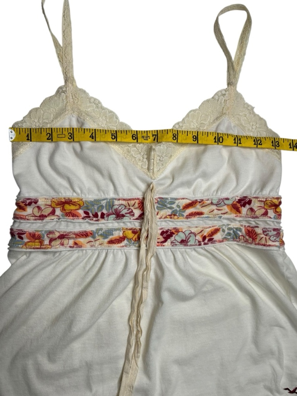 Y2K Hollister Coquette Lace Babydoll Tank Fairy Floral Empire Waist M - Picture 14 of 15